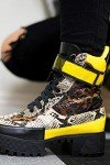 Cape Robbin Leopard Platform Combat Boots for Women