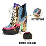 Colorful Rhinestone Cowboy Ankle Boots for Women