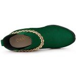 Chunky Green Ankle Boots with Gold Chain