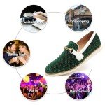 Green Velvet Casual Loafers for Men