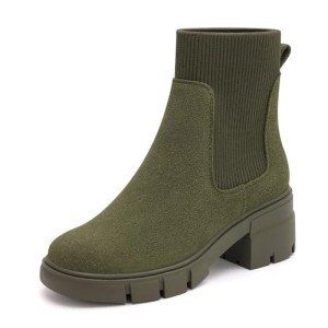 Colorful Women's Chunky Heel Chelsea Ankle Boots