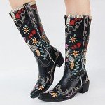Floral Embroidered Cowgirl Boots for Women