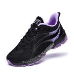 Colorful Women's Fashion Sneakers - Black & Purple