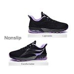 Colorful Women's Fashion Sneakers - Black & Purple