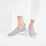 Women's Breathable Mesh Slip-On Flats in Grey