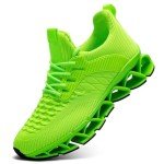 Men's Breathable Slip-On Running Shoes - Fluorescent Green