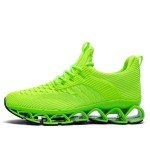 Men's Breathable Slip-On Running Shoes - Fluorescent Green
