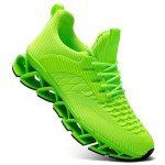 Men's Breathable Slip-On Running Shoes - Fluorescent Green