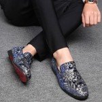 Venshine Men's Lightweight Blue Slip-On Loafers