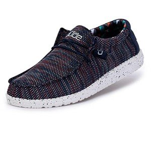 Hey Dude Wallysox MOC Toe Shoes, Blue Orange