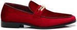 Men's Red Slip-On Moccasins with Buckle