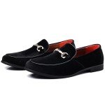 Colorful Suede Loafers with Copper Chain for Men