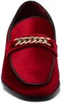 Men's Red Slip-On Moccasins with Buckle