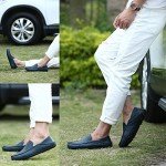 Men's Stylish Leather Slip-On Shoes - Blue