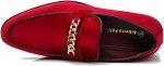 Men's Red Slip-On Moccasins with Buckle