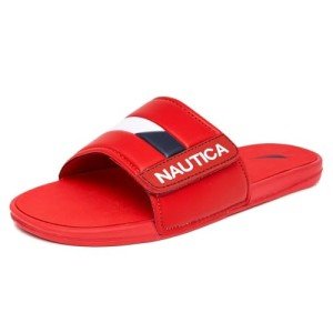 Nautica Men's Adjustable Red Athletic Slide Sandals