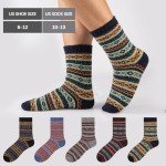 Cooplux Colorful Thermal Wool Socks for Men (5 Pairs)