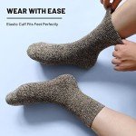 Men's Thick Merino Wool Hiking Socks - 5 Pairs