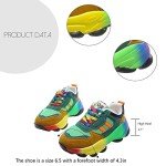 Colorful Women's Rainbow Lace-Up Sneakers for Comfort