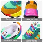 Colorful Women's Rainbow Lace-Up Sneakers for Comfort