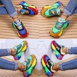 Colorful Women's Rainbow Lace-Up Sneakers for Comfort