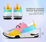 Colorful Women's High Heel Wedge Sneakers