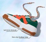 Colorful Women's Platform Lace-Up Sneakers - Green/Orange
