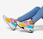 Colorful Women's High Heel Wedge Sneakers