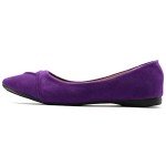Ollio Women's Purple Faux Suede Ballet Flats
