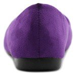 Ollio Women's Purple Faux Suede Ballet Flats