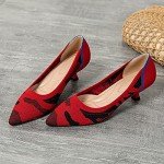 Bright Red Kitten Heels for Women’s Special Occasions