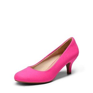 Fuchsia Suede Low Heel Wedding Pumps for Women