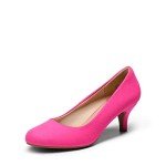 Fuchsia Suede Low Heel Wedding Pumps for Women