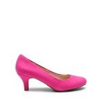 Fuchsia Suede Low Heel Wedding Pumps for Women