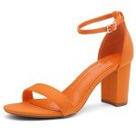 Colorful Chunky Heel Ankle Strap Sandals