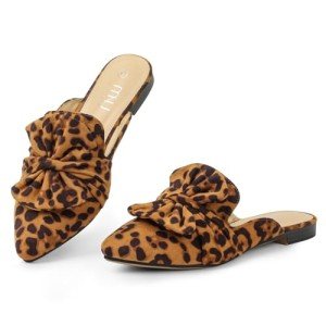 Colorful Leopard Print Pointed Toe Women’s Mules