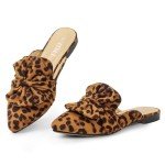 Colorful Leopard Print Pointed Toe Women’s Mules