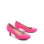 Fuchsia Suede Low Heel Wedding Pumps for Women