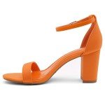 Colorful Chunky Heel Ankle Strap Sandals