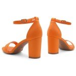 Colorful Chunky Heel Ankle Strap Sandals