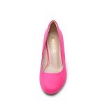 Fuchsia Suede Low Heel Wedding Pumps for Women