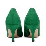 Joy in Love Green Kitten Heel Pumps for Women