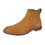 Bruno Marc Camel Suede Leather Chelsea Boots