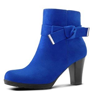 Colorful Chunky Heel Ankle Booties for Women