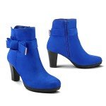 Colorful Chunky Heel Ankle Booties for Women