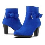 Colorful Chunky Heel Ankle Booties for Women