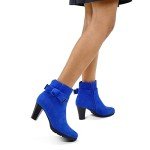 Colorful Chunky Heel Ankle Booties for Women
