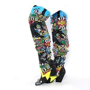 Colorful Thigh High Cowboy Boots for Women