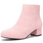 Stylish Pink Ankle Boots with Side Zippers