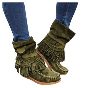 Colorful Low Heel Retro Women’s Combat Booties